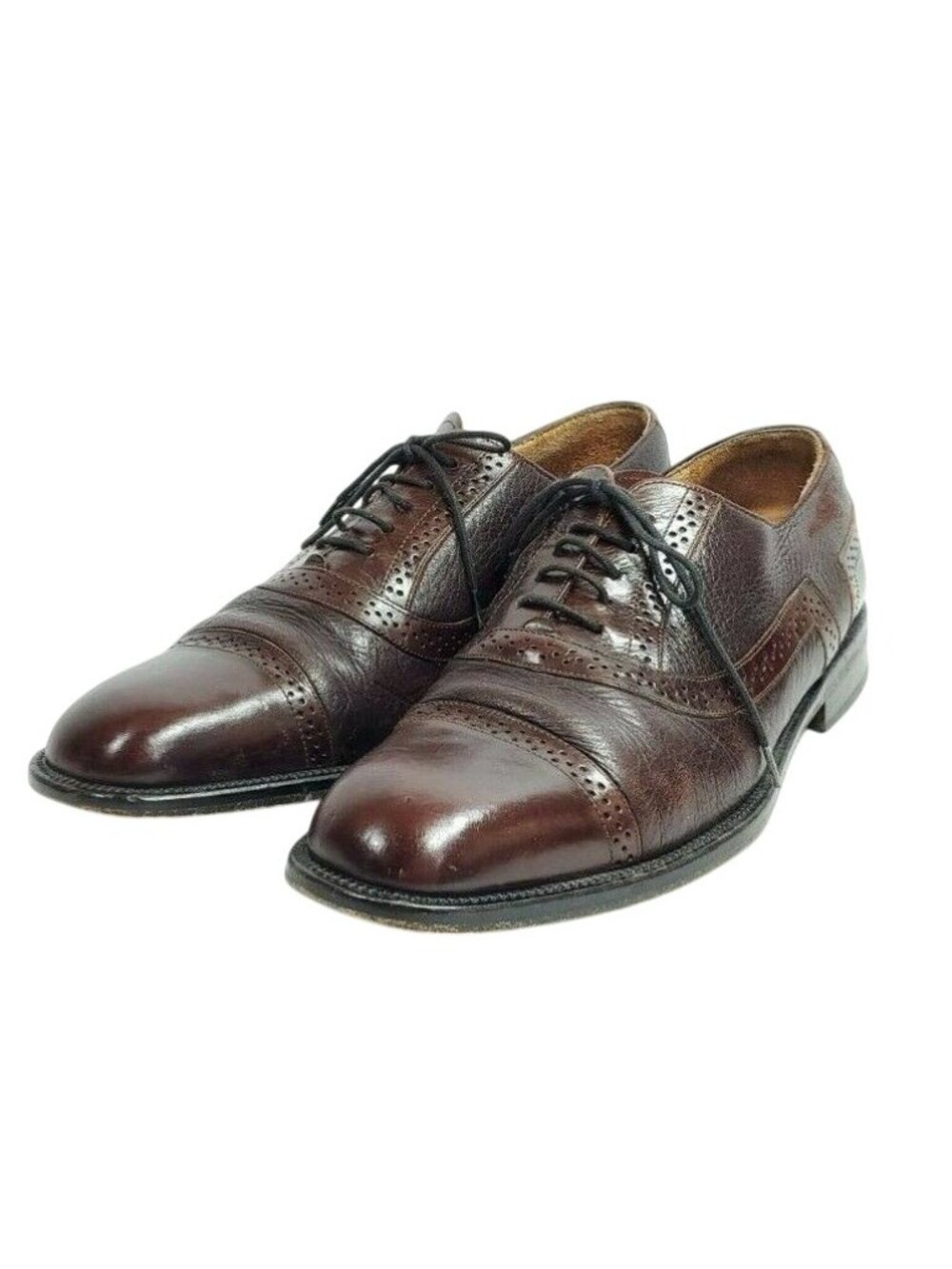 Mezlan Cap Toe Brogue Derby Marque Men's Size 9 Brown Leather Lace Up